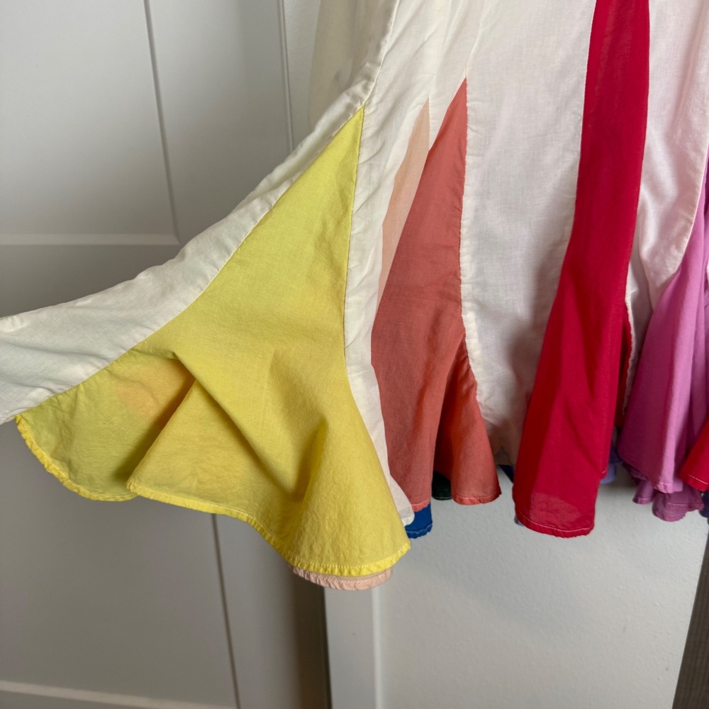 Rhode Resort Ella Mini Dress Pleat Rainbow Color Block Size XS - Picture 8 of 15